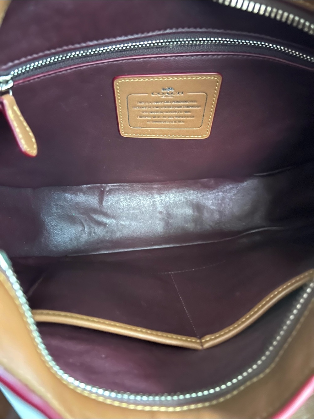 Coach Nomad Mae Burnished Glovetanned Leather Brown Hobo Crossbody Bag 54868 - Picture 9 of 10